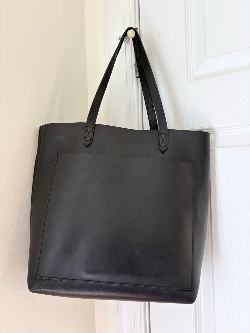 Madewell Black Leather Tote Bag - Picture 3 of 4